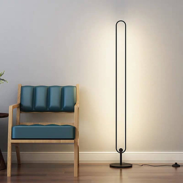 Moderne minimalistische ovale LED-Stehlampe aus Aluminium und Eisen für das Wohnzimmer 