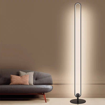 Black Ring 1-Light LED Floor Lamps