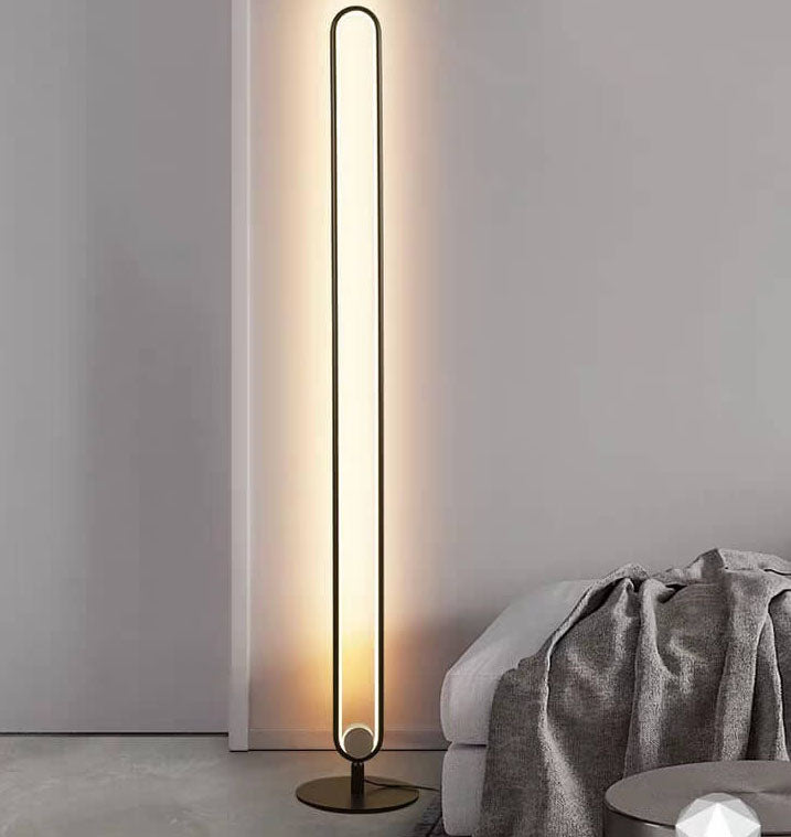Black Ring 1-Light LED Floor Lamps