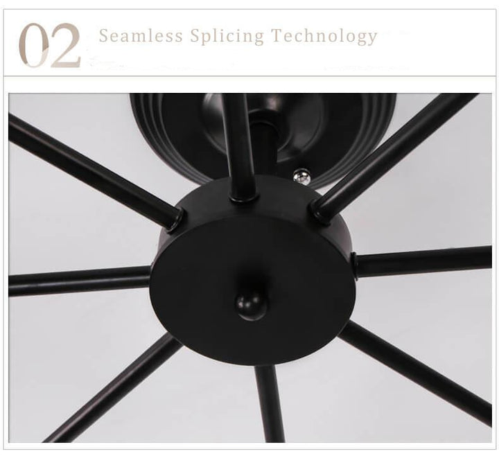 Modern Minimalist Geometric Iron 3-Light Chandelier For Living Room