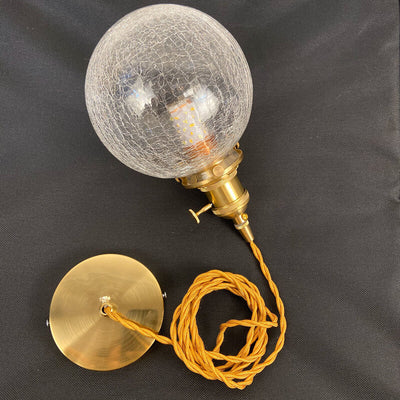 Vintage Crackle Glass 1-Light Globe LED Pendant Light