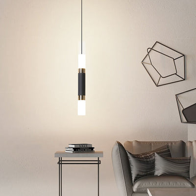 Modern Black Finish Tube 1-Light Acrylic LED Pendant Light