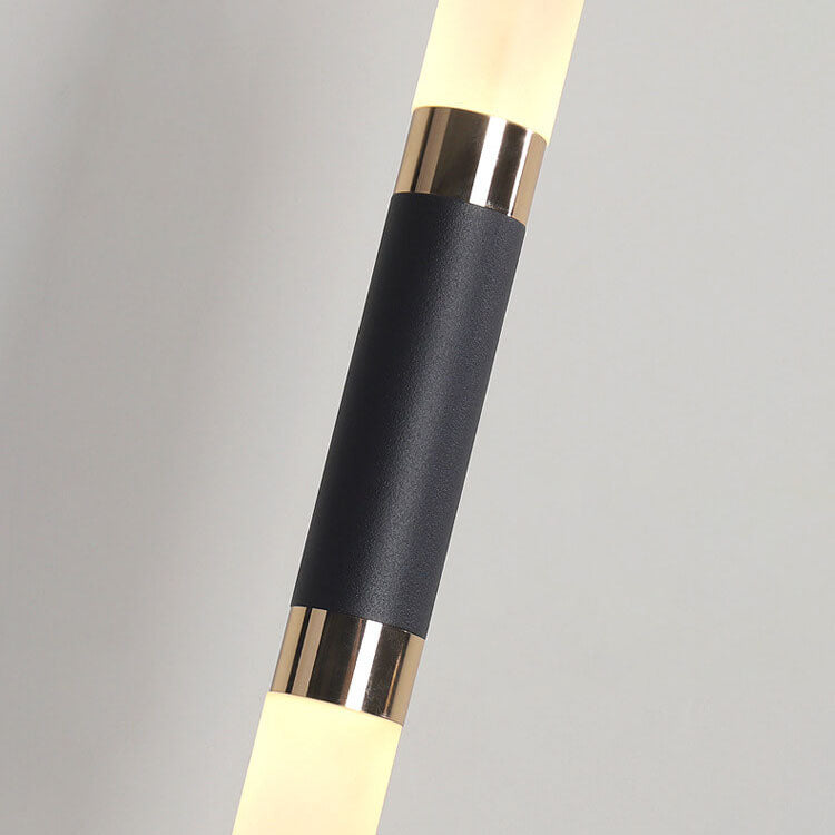 Moderne schwarze Röhren-Hängeleuchte mit 1 Licht aus Acryl und LED 