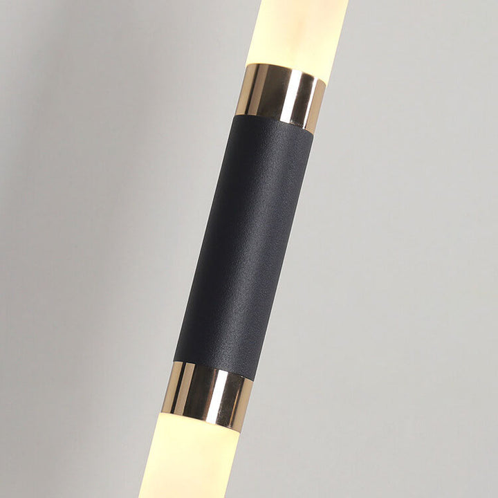 Moderne schwarze Röhren-Hängeleuchte mit 1 Licht aus Acryl und LED 