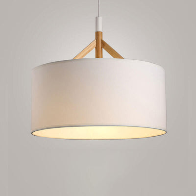 Modern Drum Fabric Shade 1-Light Pendant Light