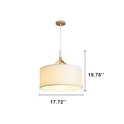 Modern Drum Fabric Shade 1-Light Pendant Light