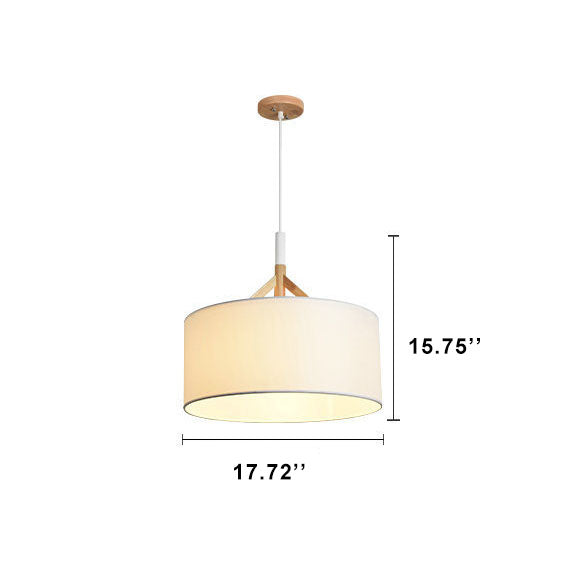 Modern Drum Fabric Shade 1-Light Pendant Light