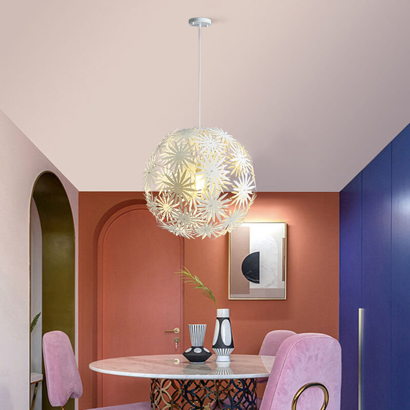 Suspension lumineuse moderne créative en métal sphérique à 1 lumière 