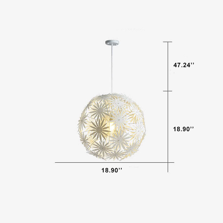 Suspension lumineuse moderne créative en métal sphérique à 1 lumière 