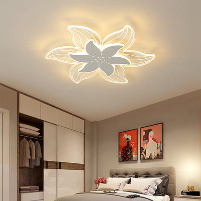 Modern Art Deco Acrylic Double Layer Flower Shade LED Flush Mount Light