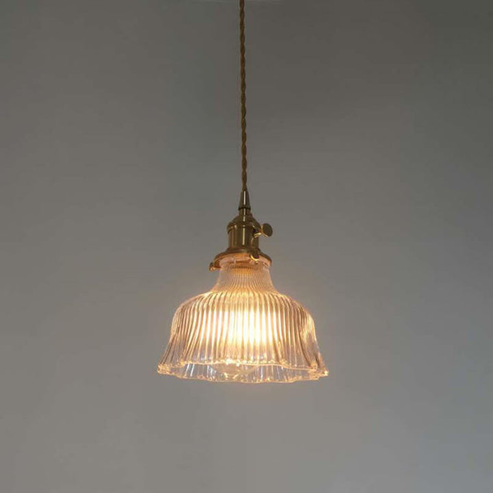 Creative Japanese Pleated Clear Glass 1-Light Pendant Light