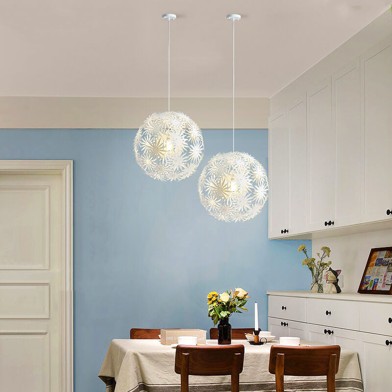 Suspension lumineuse moderne créative en métal sphérique à 1 lumière 