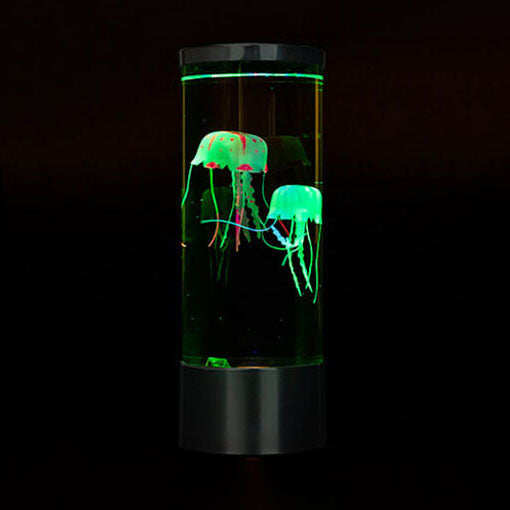Lampe de nuit colorée en forme de méduse, veilleuse LED cylindrique 