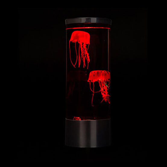 Lampe de nuit colorée en forme de méduse, veilleuse LED cylindrique 