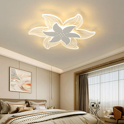 Modern Art Deco Acrylic Double Layer Flower Shade LED Flush Mount Light