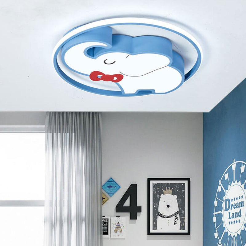 Kreative Cartoon Dumbo runde LED-Deckenleuchte für bündige Montage 