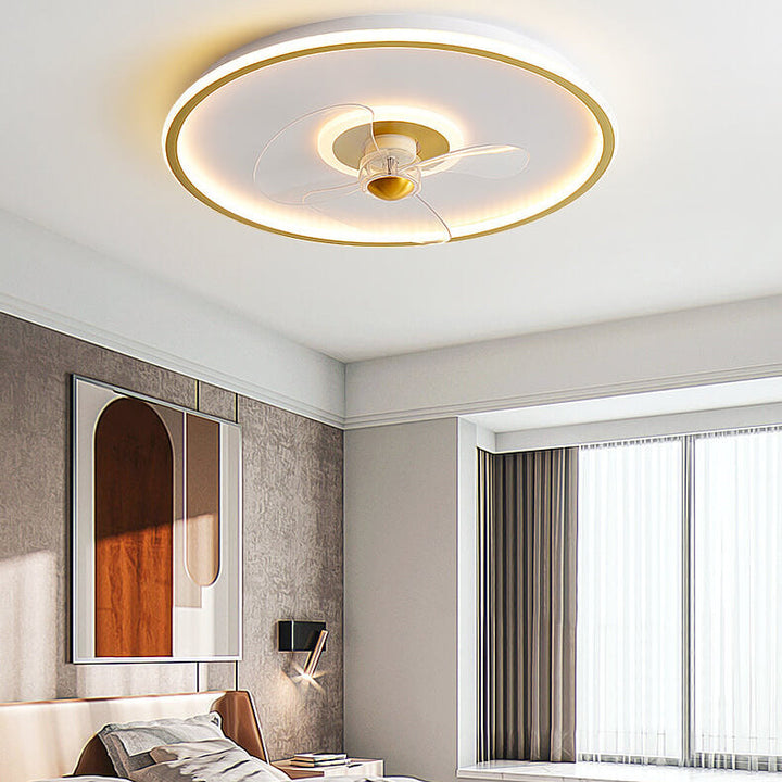 Moderne Acryl Runde Minimalistische LED-Deckenventilatorlampe 