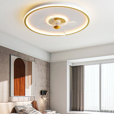 Modern Acrylic Round Minimalistic LED Flush Mount Fan Light