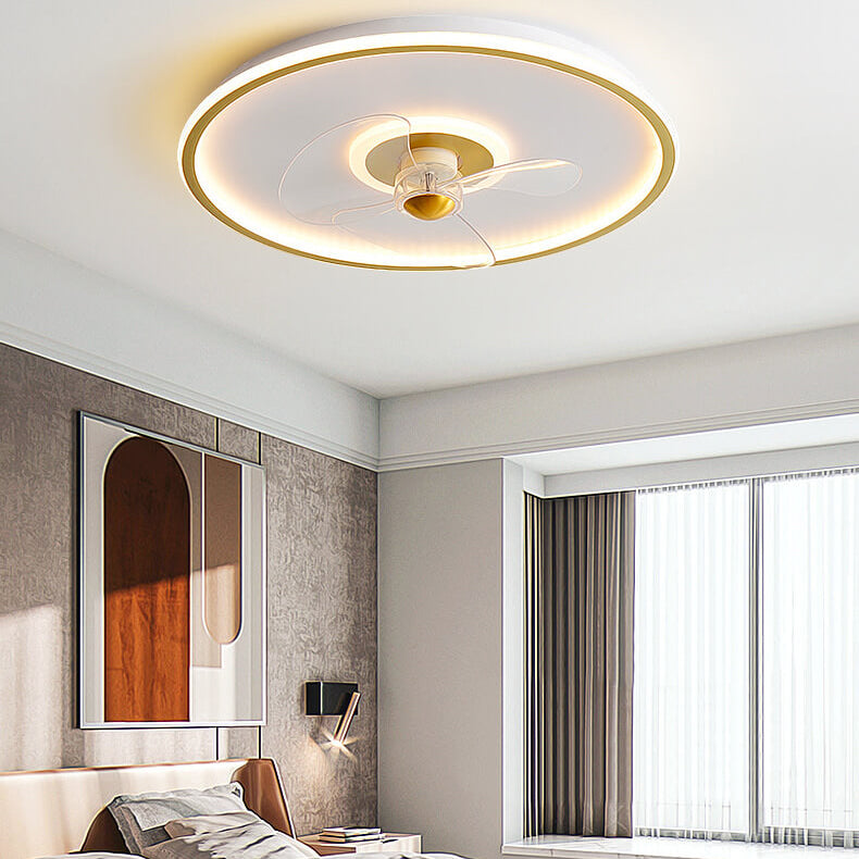 Modern Acrylic Round Minimalistic LED Flush Mount Fan Light