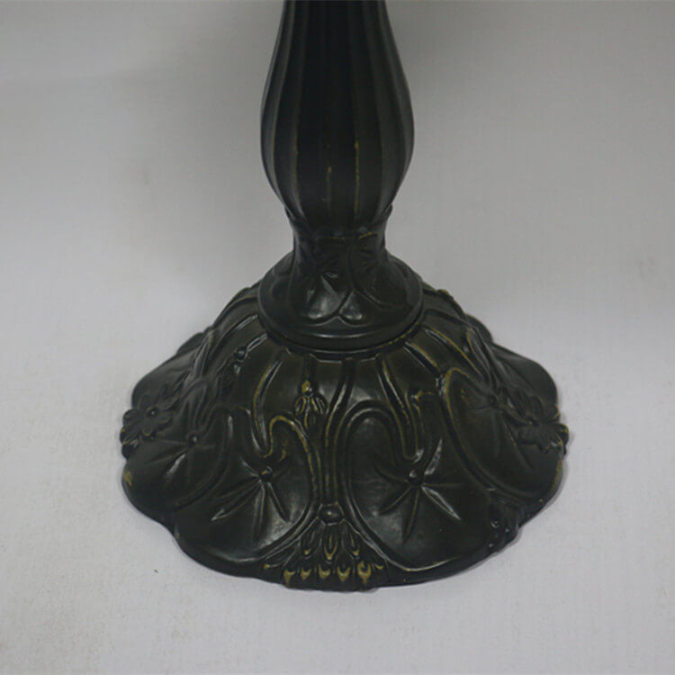 Vintage Tiffany Beige Green Gem Dome 1-Light Table Lamp