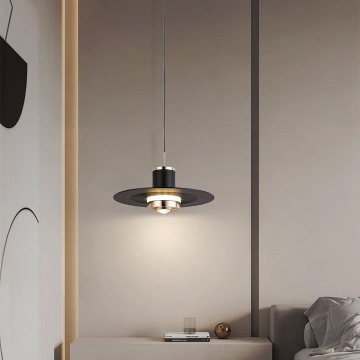Moderne minimalistische Zylinder fliegende Untertasse Hardware LED Pendelleuchte für Wohnzimmer 