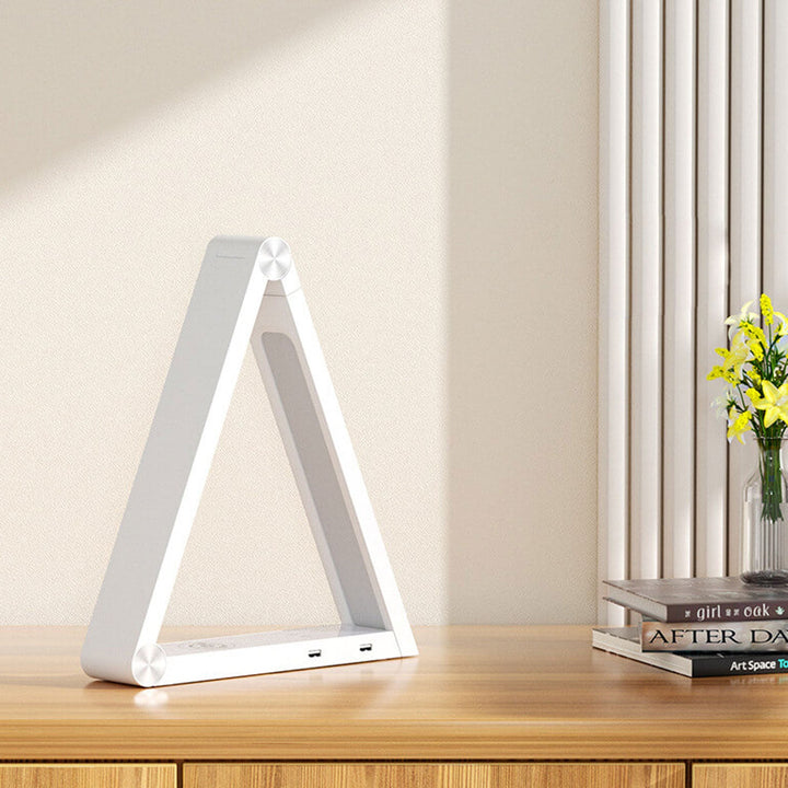 Lampe de bureau LED tactile rotative avec charge sans fil Triangle Créatif Intelligent 