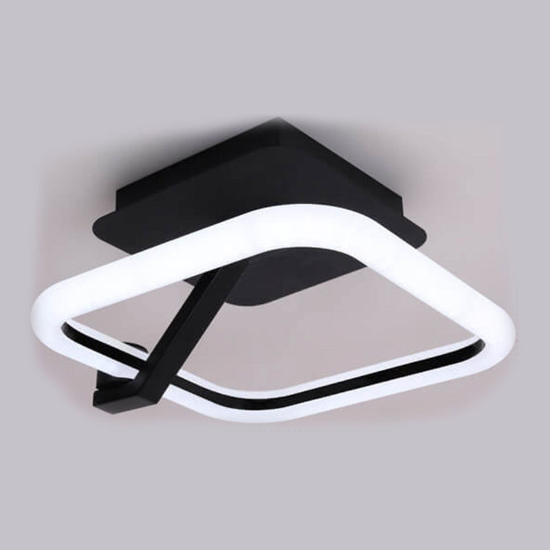 Moderne, leichte, quadratische, runde Acryl-LED-Deckenleuchte mit halbbündiger Montage