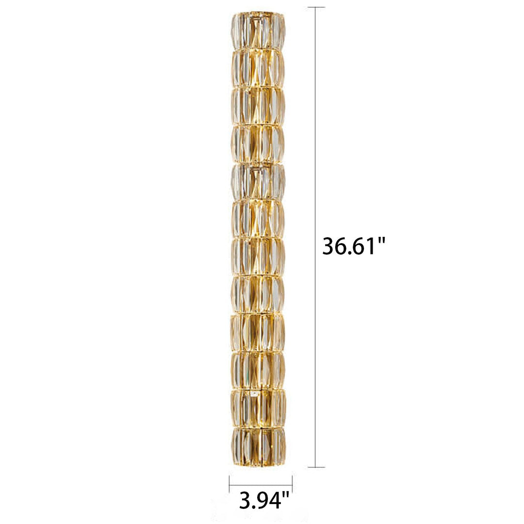 Französische Light-Luxury-Kristallsäulen-Wandlampe mit 4/6/8 Lichtern 