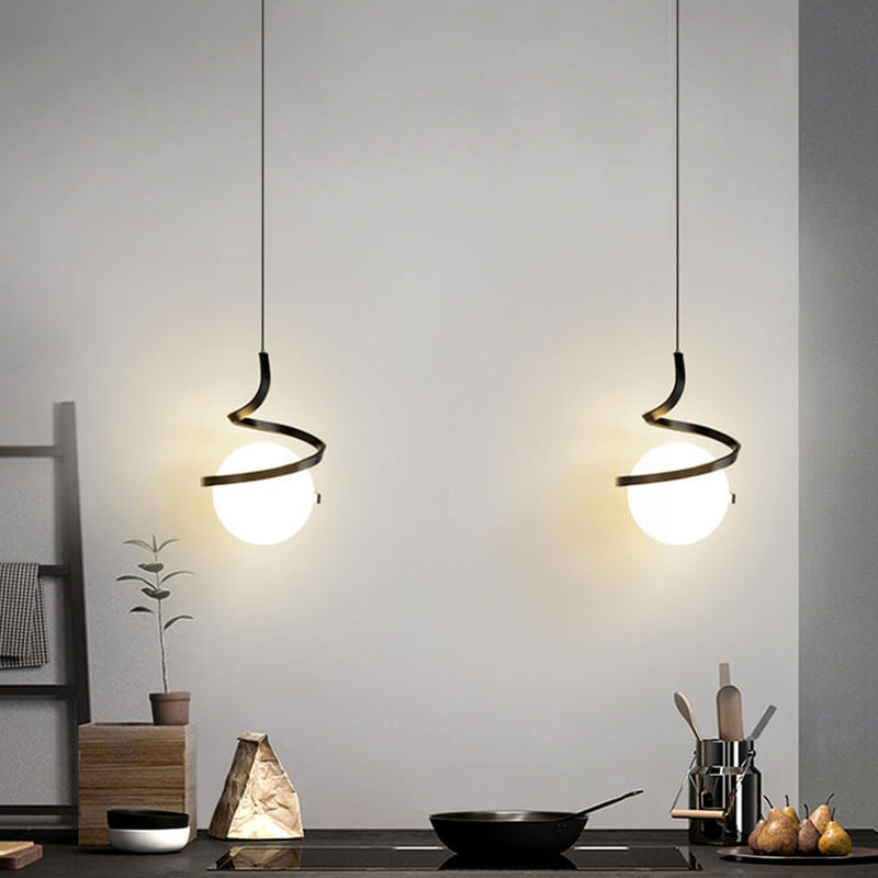 Modern Minimalist Wrought Iron LED Pendant Light