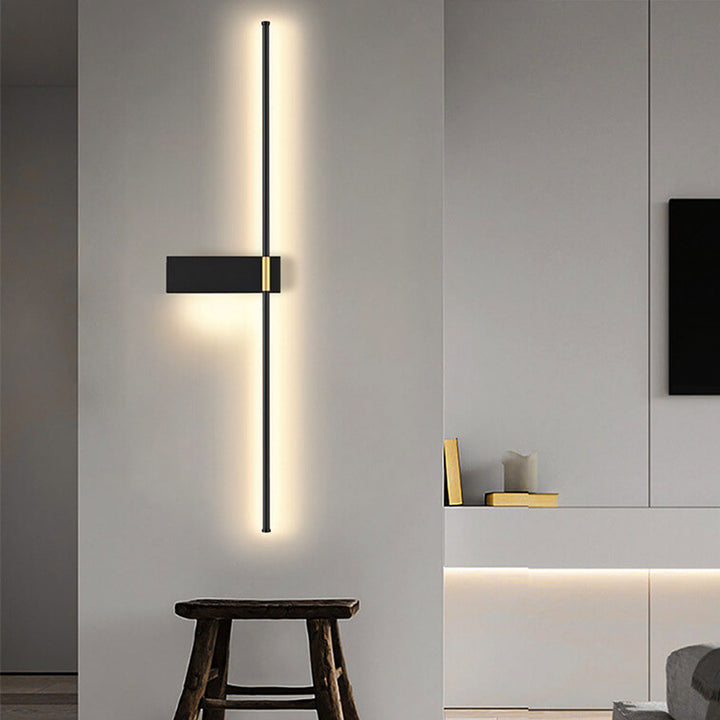 Lámpara de Aplique de Pared LED de Línea Larga de Hierro y Acrílico Minimalista Moderna 
