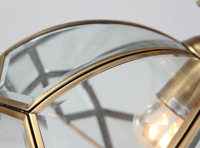 Industrieller Polygon-Schirm aus Kupferglas, 1-Licht-Unterputzleuchte 
