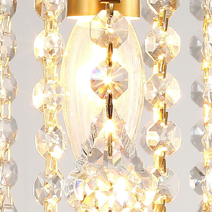 Nordic Light Luxury Crystal Zinc Alloy 1-Light Semi-Flush Mount Light
