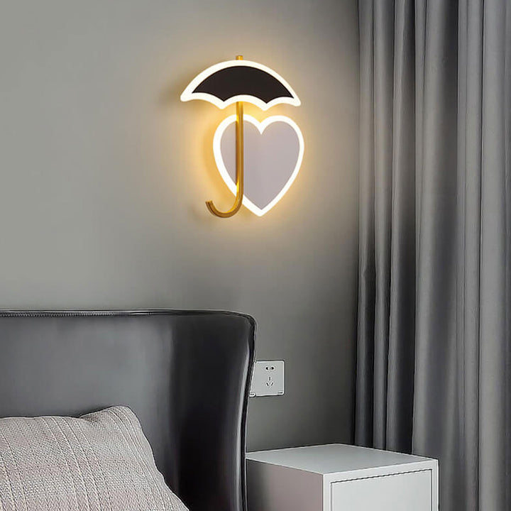 Nordic Creative Umbrella Herz Acryl LED Wandleuchte 
