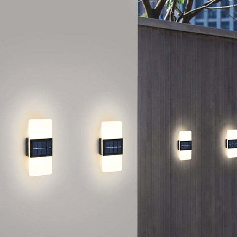 Courtyard Wasserdicht Acryl LED Solar Wandleuchte Lampe Außenleuchte 