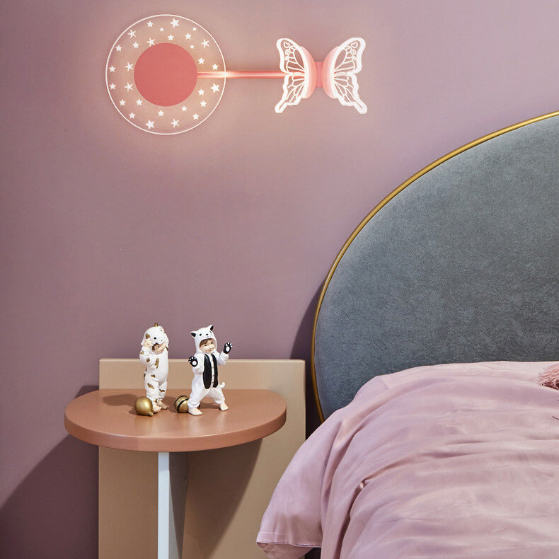 Lámpara de Aplique de Pared LED con Diseño de Mariposa Estrella Moderna Creativa de Acrílico 
