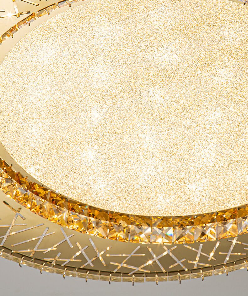 Modern Luxury Crystal Bird Nest Round LED Flush Mount Ceiling Light
