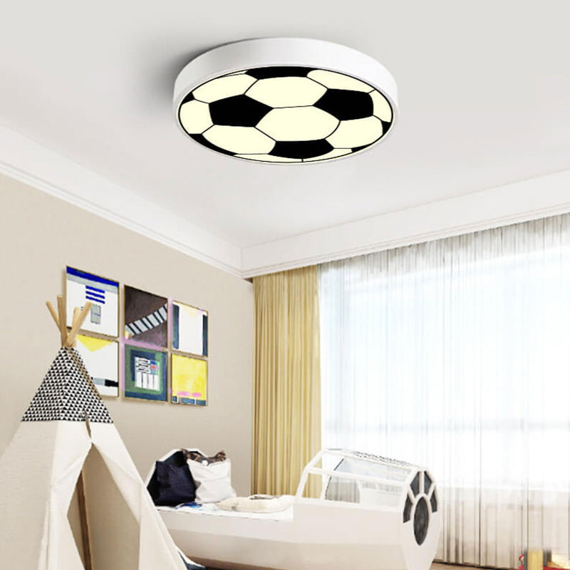 Cartoon Creative Round Football LED Kids Flush Mount Ceiling Light