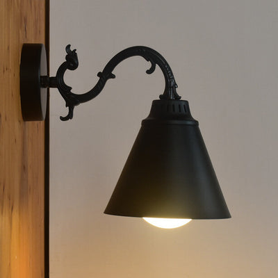Industrial Vintage Iron Bell Tree Branch Arm 1-Light Wall Sconce