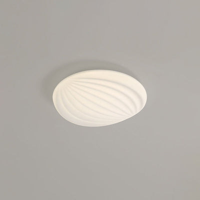 Modern Minimalist Milk White Acrylic Striped Round LED Flush Mount Ceiling Light