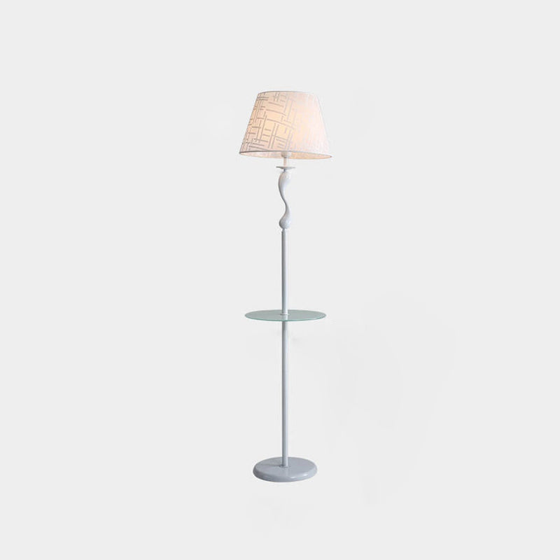 Modern Simple Linen Fabric Dome Iron 1-Light Standing Floor Lamp