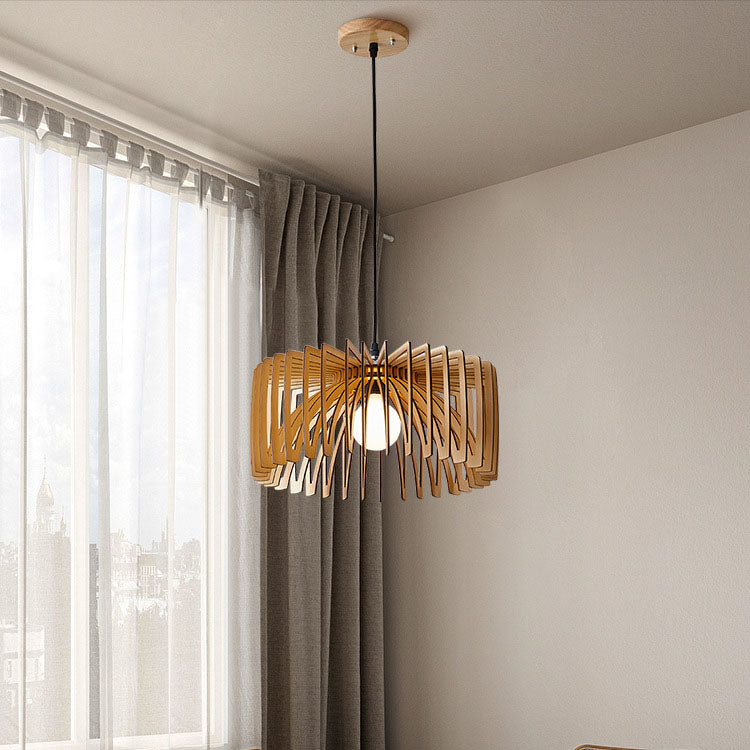 Japanese Minimal Wabi-sabi Log Color 1-Light Pendant Light