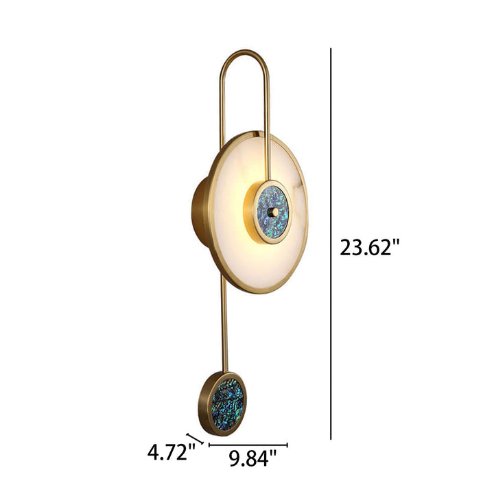 Moderne Luxus Marmor Runde Muschel Gebogene Arm LED Wandleuchte 