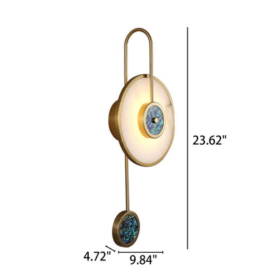 Moderne Luxus-Wandleuchte aus Marmor mit gebogenem Arm und rundem Arm