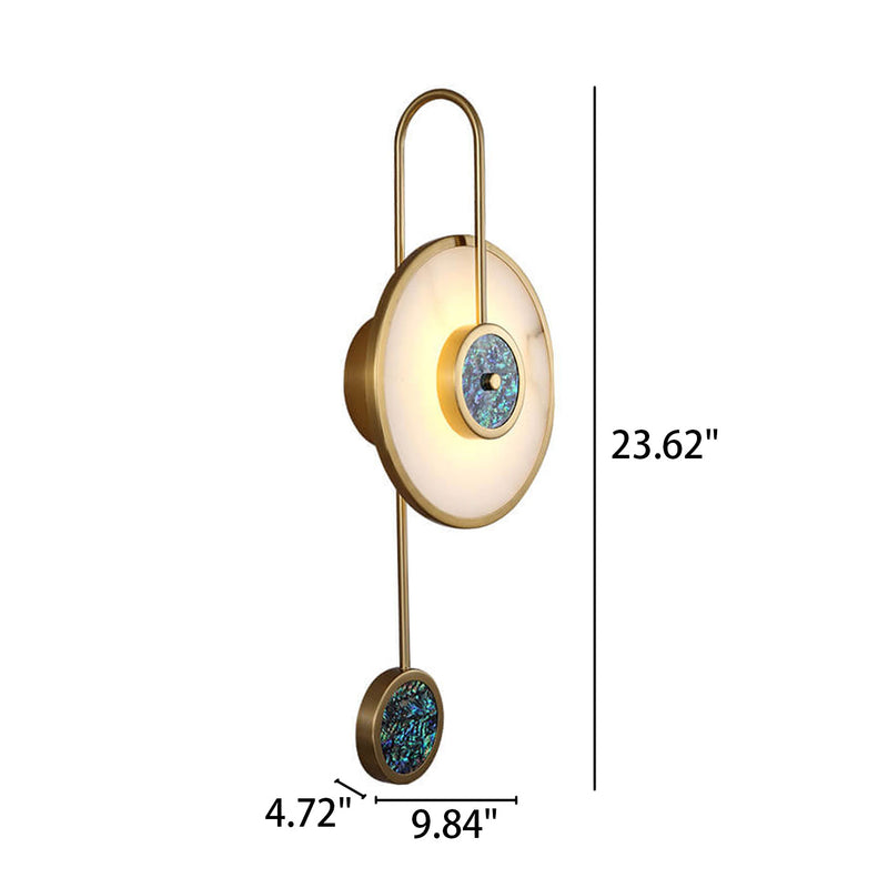 Moderne Luxus-Wandleuchte aus Marmor mit gebogenem Arm und rundem Arm