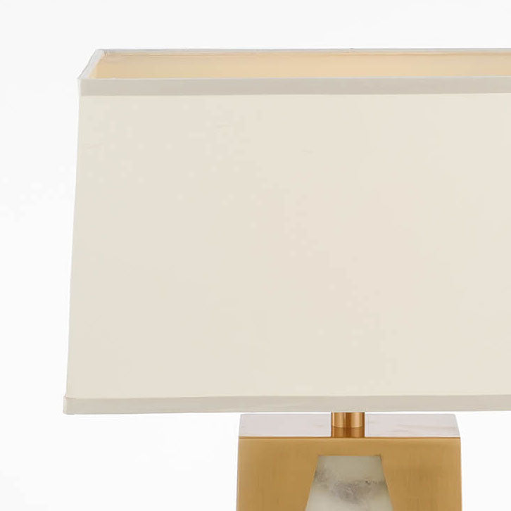 Modern Minimalist Lucite Fabric Metal 1-Light Table Lamp