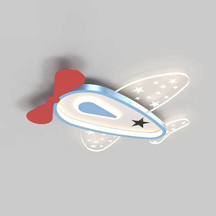 Cartoon Creative Aircraft Iron Acrylic Kids LED Flush Mount Ceiling Light