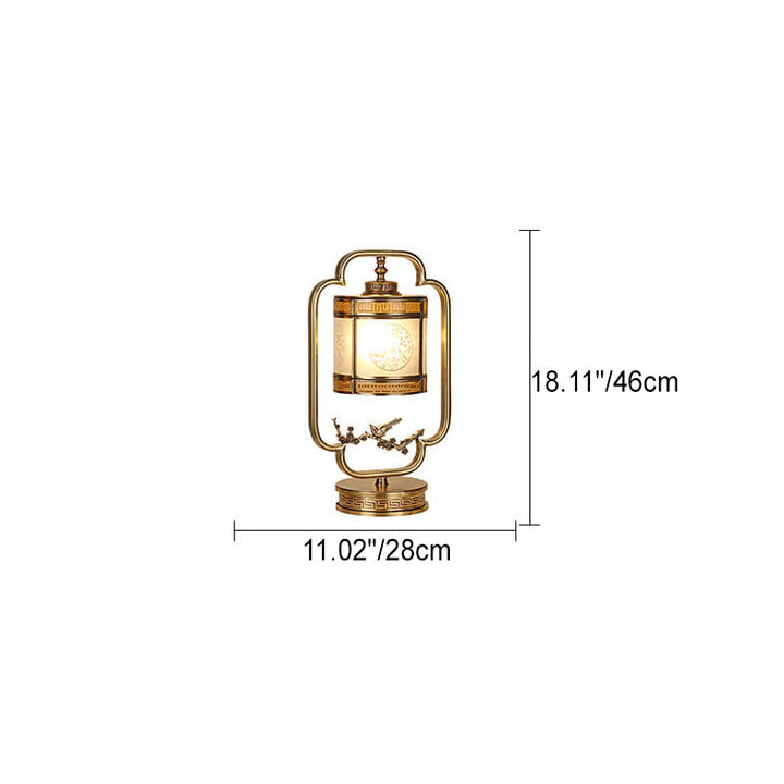 Modern Luxury Glass Copper 1-Light Table Lamp For Bedroom
