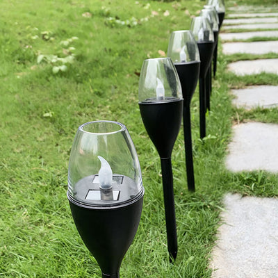 Solar Candle Wine Glasses Outdoor Patio Lawn LED Lights Landscape Light