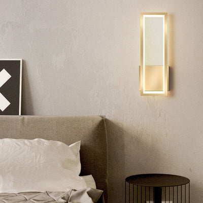 Creative Light Luxury Rectangular Hollow Ring Design LED Wall Sconce Lamp