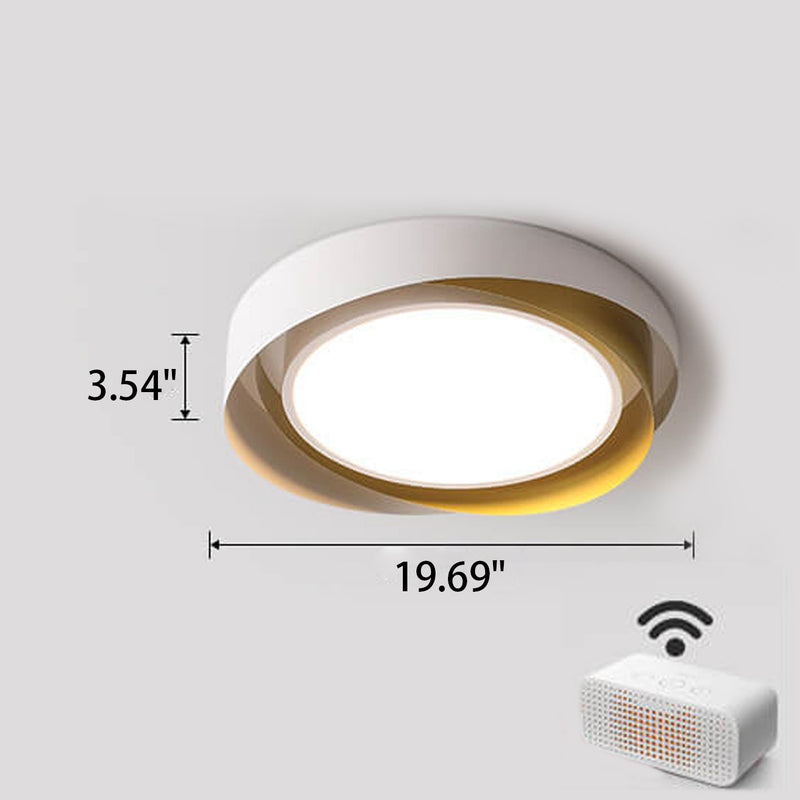 Modern Minimalist Round Wrought Iron LED Flush Mount Ceiling Light